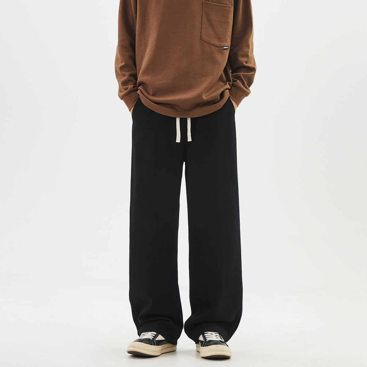 WDUS Relaxed Straight-Leg Drawstring Jeans — Soft Cotton-Blend Denim