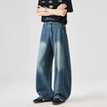 WDUS Men's Curved Blade Baggy Jeans, Wide‑Leg Loose Fit Skater Hip‑Hop Denim Pants